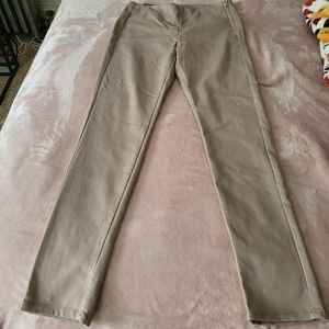 Women's Super Skinny High Waist Ankle pants sz 8 tan side zip